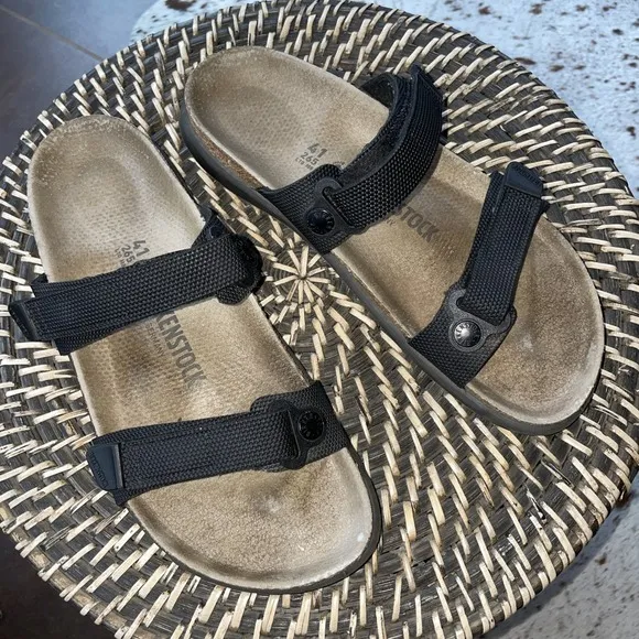Birkenstock Sahara Futura Black Nylon Adjust Straps Size 41 Men's 8 Ladies 10
