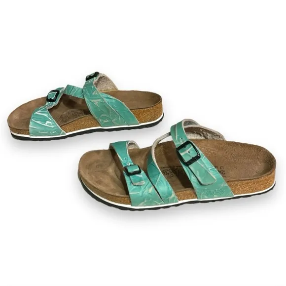 BIRKENSTOCK Salina Textured Leather Salina Cross Strap Sandals- BIRKI’S