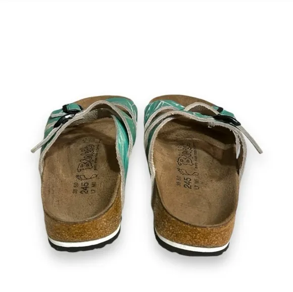 BIRKENSTOCK Salina Textured Leather Salina Cross Strap Sandals- BIRKI’S