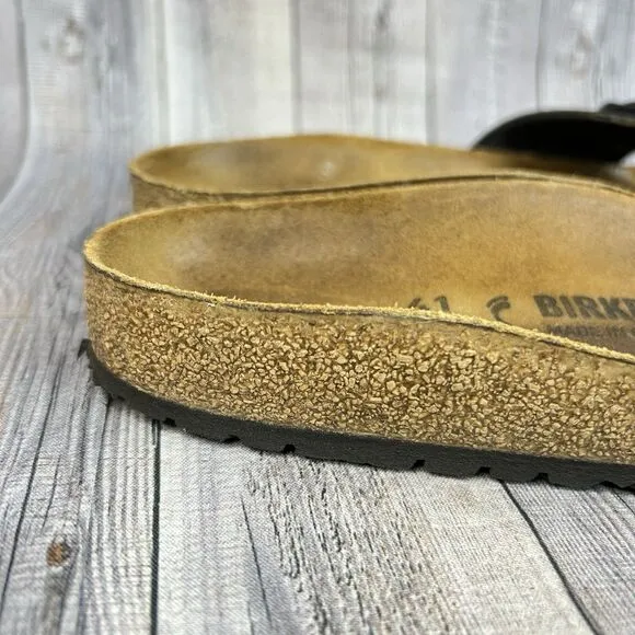 Birkenstock Sandals Women’s EU 41 Madrid Black Patent Slide Cork Footbed Comfy