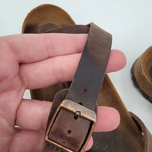 Birkenstock Sandals Yara Womens 9 Bohemian Brown Leather Ankle Wrap Minimalist