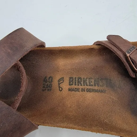 Birkenstock Sandals Yara Womens 9 Bohemian Brown Leather Ankle Wrap Minimalist