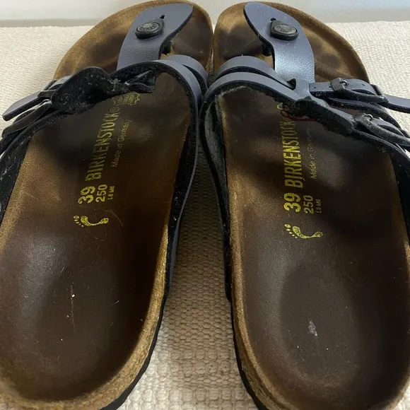 BIRKENSTOCK Sparta Sandals in metallic gray blue Womens size EU 39