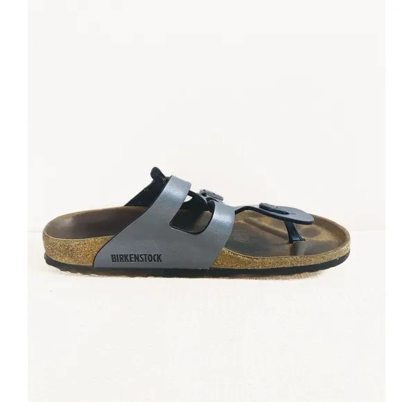 BIRKENSTOCK Sparta Sandals in metallic gray blue Womens size EU 39