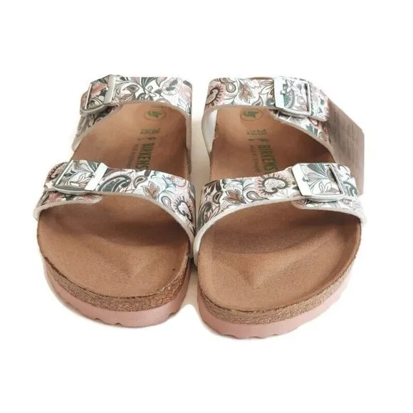 Birkenstock Sydney Vegan Birko-Flor Sandals Womens 7 EU 38 Paisley Light Rose