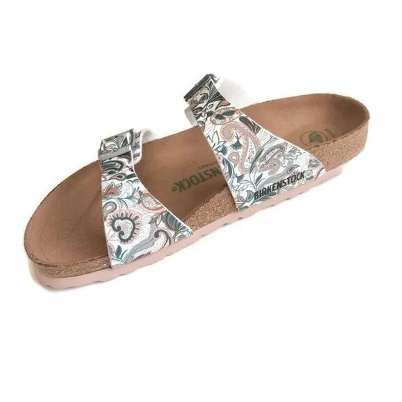 Birkenstock Sydney Vegan Birko-Flor Sandals Womens 7 EU 38 Paisley Light Rose