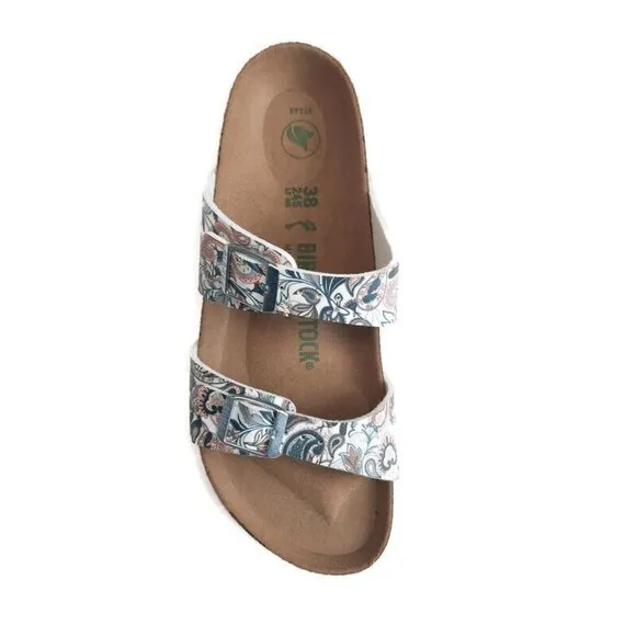 Birkenstock Sydney Vegan Birko-Flor Sandals Womens 7 EU 38 Paisley Light Rose