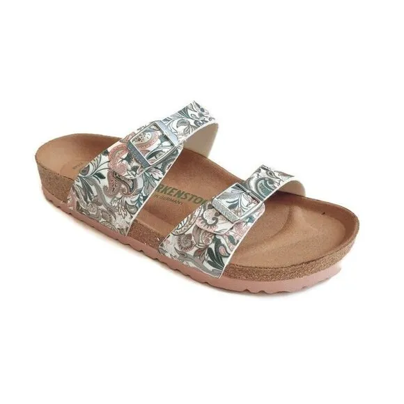 Birkenstock Sydney Vegan Birko-Flor Sandals Womens 7 EU 38 Paisley Light Rose