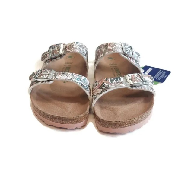 Birkenstock Sydney Vegan Birko-Flor Sandals Womens 8 EU 39 Paisley Light Rose