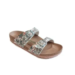 Birkenstock Sydney Vegan Birko-Flor Sandals Womens 8 EU 39 Paisley Light Rose
