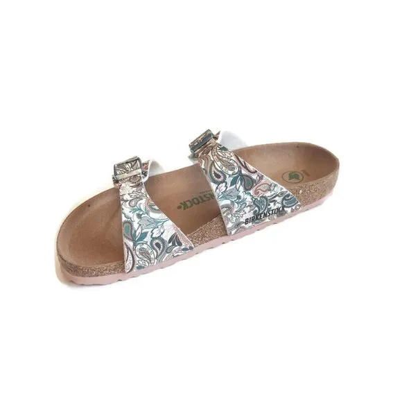 Birkenstock Sydney Vegan Birko-Flor Sandals Womens 8 EU 39 Paisley Light Rose