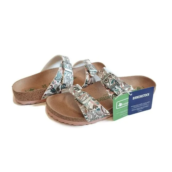 Birkenstock Sydney Vegan Birko-Flor Sandals Womens 8 EU 39 Paisley Light Rose
