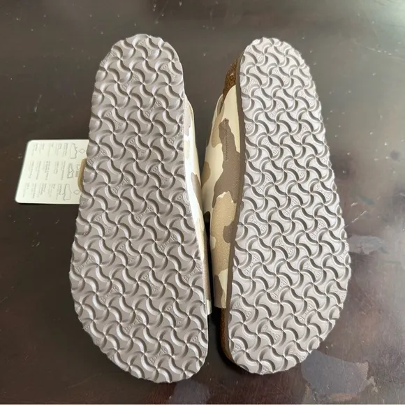 Birkenstock Tan and White Sandals with Adjustable Straps