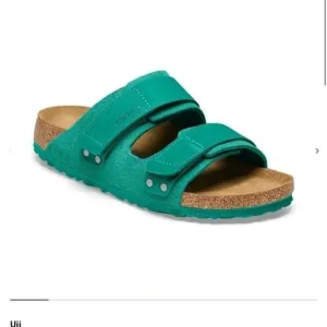 Birkenstock Uji Double Strap Slide Leather Sandals Green EU 37 Womens US 6 Men 4