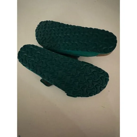 Birkenstock Uji Double Strap Slide Leather Sandals Green EU 37 Womens US 6 Men 4