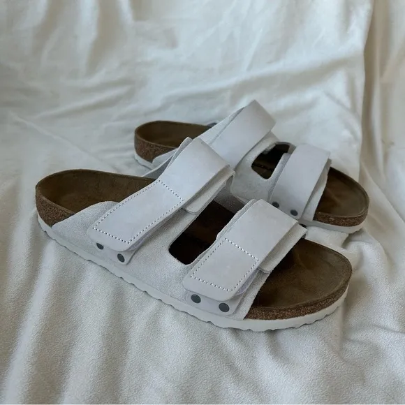 Birkenstock Uji Nubuck/Suede Leather in Antique White.  Sz: EU41/US 10 NWOT