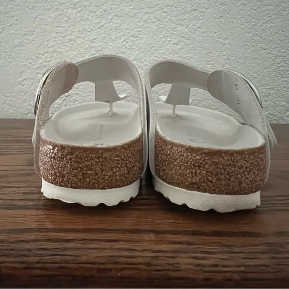Birkenstock White Gizeh Big Buckle Sandals 37 7