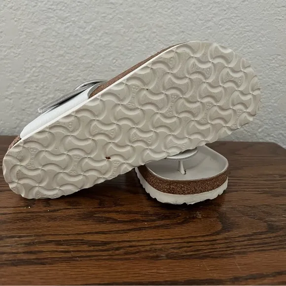 Birkenstock White Gizeh Big Buckle Sandals 37 7