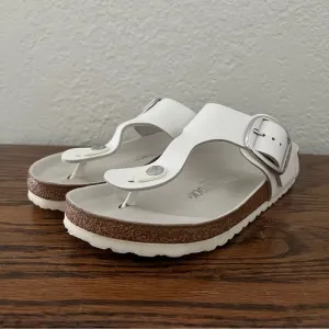 Birkenstock White Gizeh Big Buckle Sandals 37 7