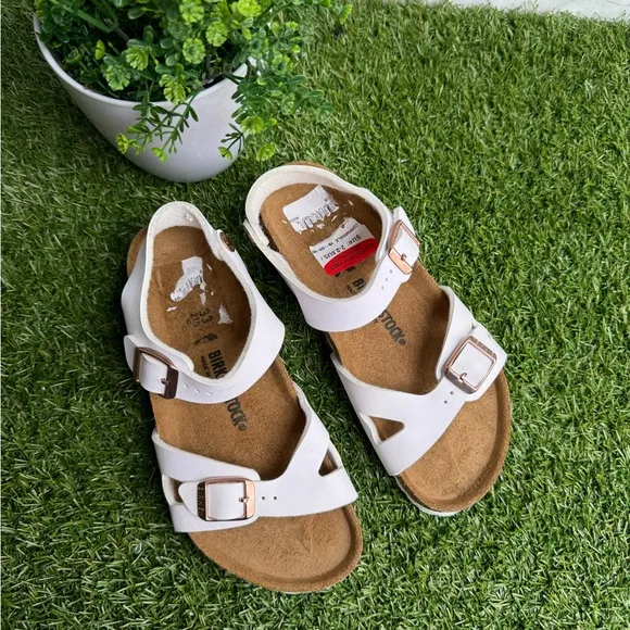 Birkenstock white Rio Kids White Sandals size 33 Us 2 brand new