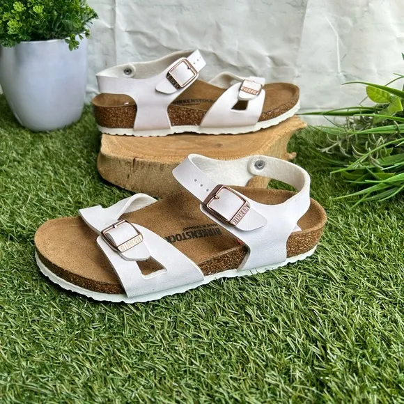 Birkenstock white Rio Kids White Sandals size 33 Us 2 brand new