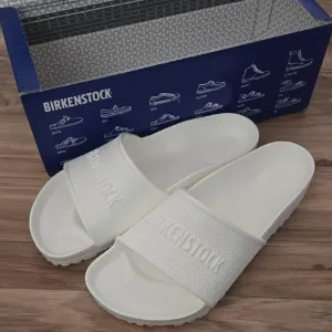 Birkenstock White Slide Sandals