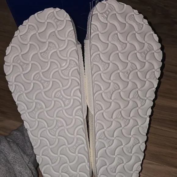 Birkenstock White Slide Sandals