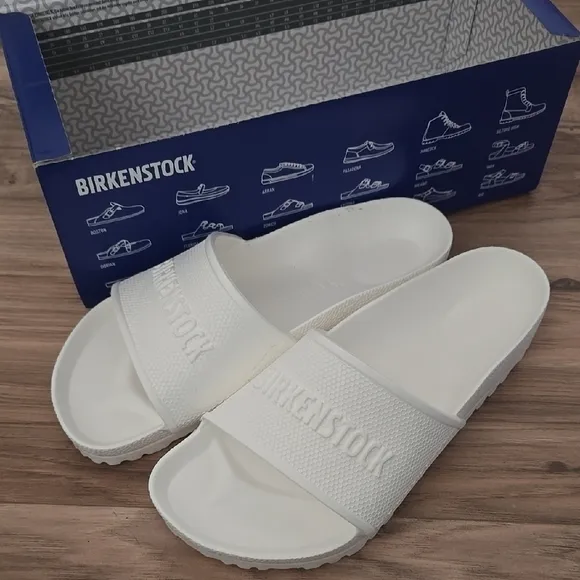 Birkenstock White Slide Sandals