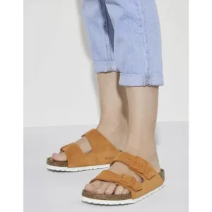 Birkenstock Wmns Arizona Soft Footbed Suede Leather-Orange Sz-37 .EU/6-6.5 .US