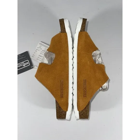 Birkenstock Wmns Arizona Soft Footbed Suede Leather-Orange Sz-37 .EU/6-6.5 .US