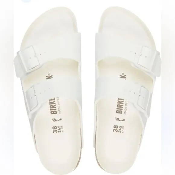 Birkenstock Women's Arizona Birko Flor White  Sandals size 38 Medium/Narrow