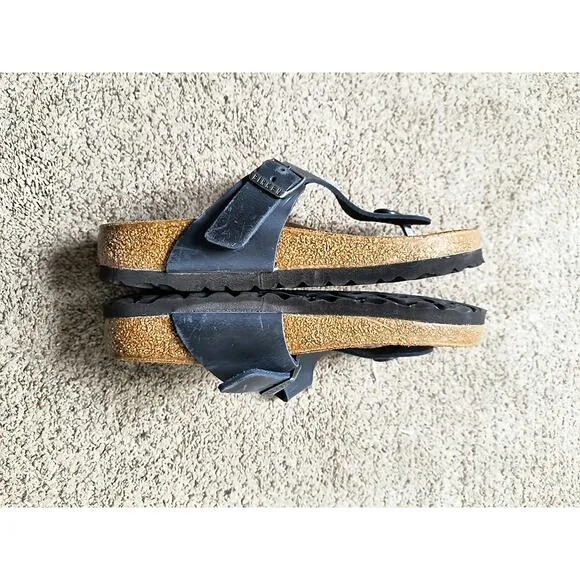 Birkenstock Womens Gizeh Birko Eva Navy Blue Thong Sandals Size 36 (US 5 - 5.5)