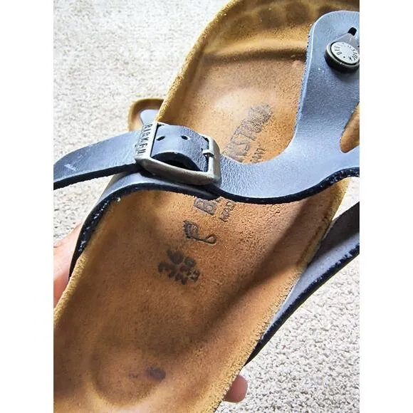 Birkenstock Womens Gizeh Birko Eva Navy Blue Thong Sandals Size 36 (US 5 - 5.5)