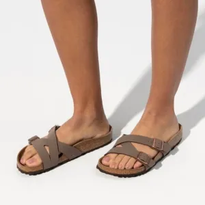 Birkenstock Women's Yao Birko-Flor Slide Sandals, Mocha
