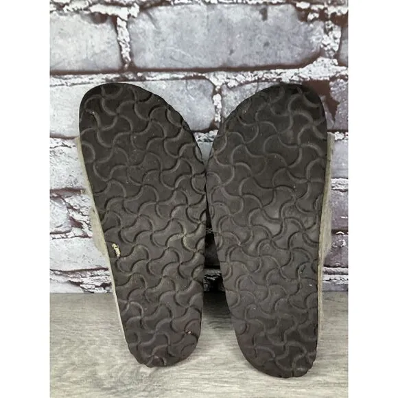 Birkenstock Wool Felt Beige Arizona Comfort Slides Sandals Women Sz 38EU/7.5M US