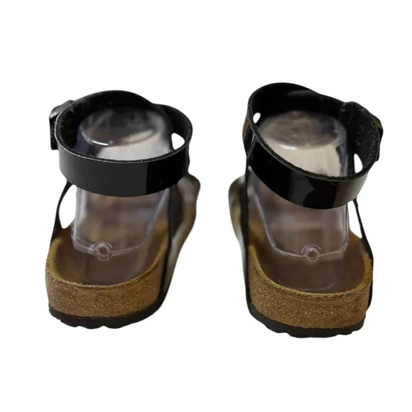Birkenstock | Yara Sandals Black Patent Leather Wrap Strap Ankle Size 38 (7-7.5)