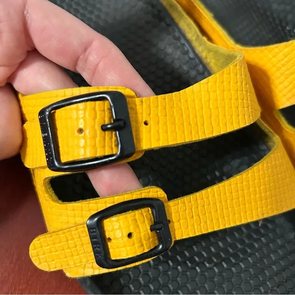 Birkenstock Yellow Leather Sandals Unisex