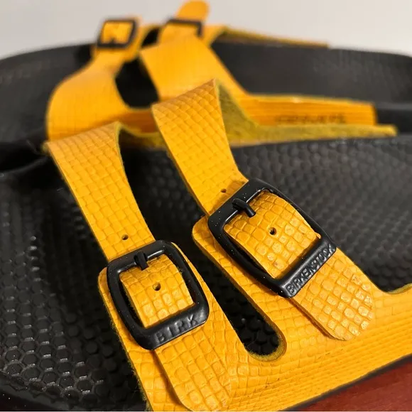 Birkenstock Yellow Leather Sandals Unisex