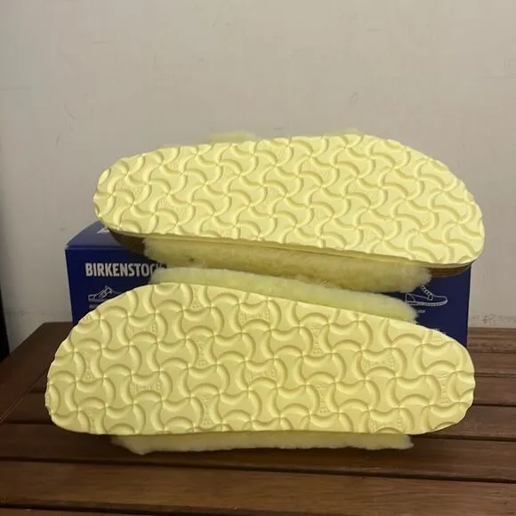Birkenstock Arizona Big Buckle Shearling Sandals Yellow EU 40/US Women 9/UK 7