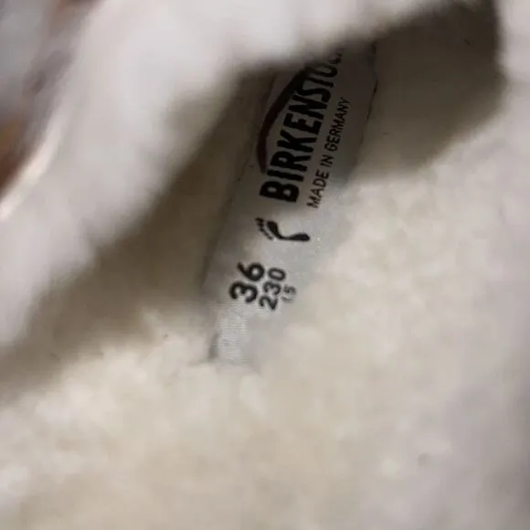 BIRKENSTOCK ARIZONA SHEARLING SANDALS NWT BROWN WHITE FUR