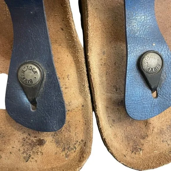 Birkenstocks Gizeh Birko-Flor Navy Blue Sandals
