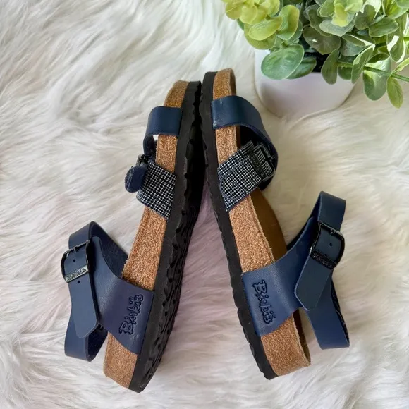 Birki's By Birkenstock Women Lillie Criss Cross Navy Plaid Strappy Sandals Size6
