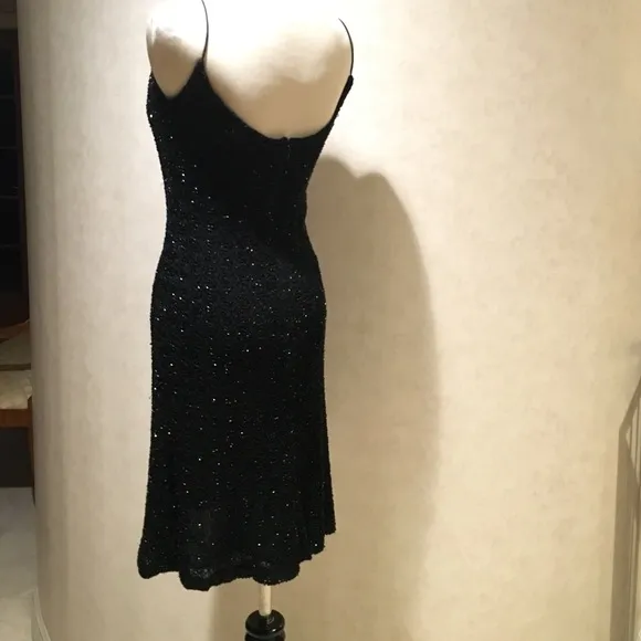 Black Beaded Cocktail Dress  Small