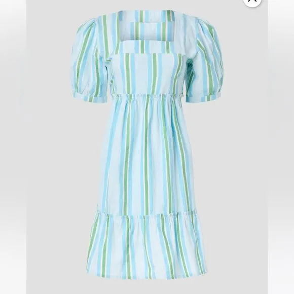 Blockprints Aria Dress Blue and Green XS