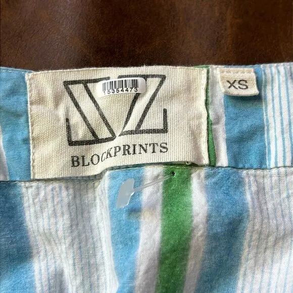 Blockprints Aria Dress Blue and Green XS