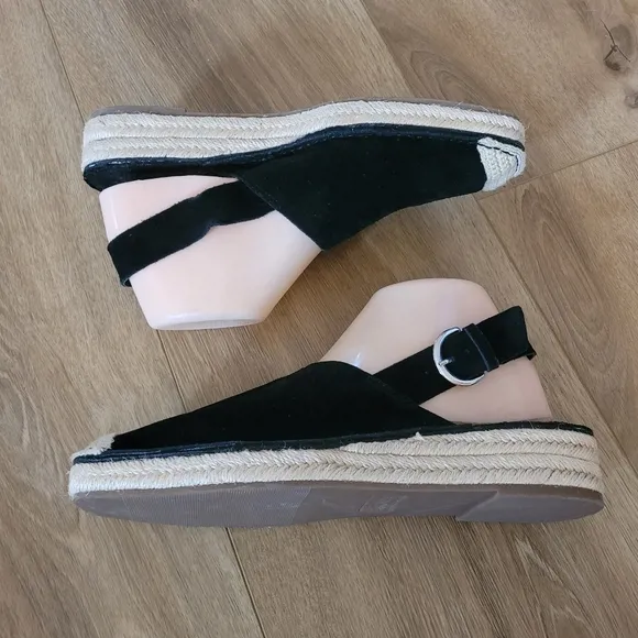 Blondo Hiliani Black Espadrille Slingback Flats NWOT
