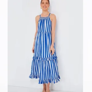 Blue Stripe Avondale DressPOMANDER PLACE