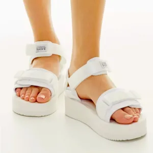 BNIB Suicoke White Sandals Chunky Platform Adjustable Straps sz 6 Japan 7 US