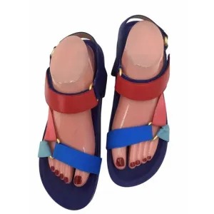 Boden &quot;Philomena&quot; Blue/Red/Orange Leather Strappy Sandals Sz. 8/41