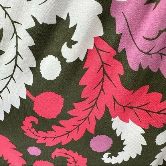 Boden Front Twist Sleeveless Jersey Pink Green Floral Print Maxi Dress Sz 10